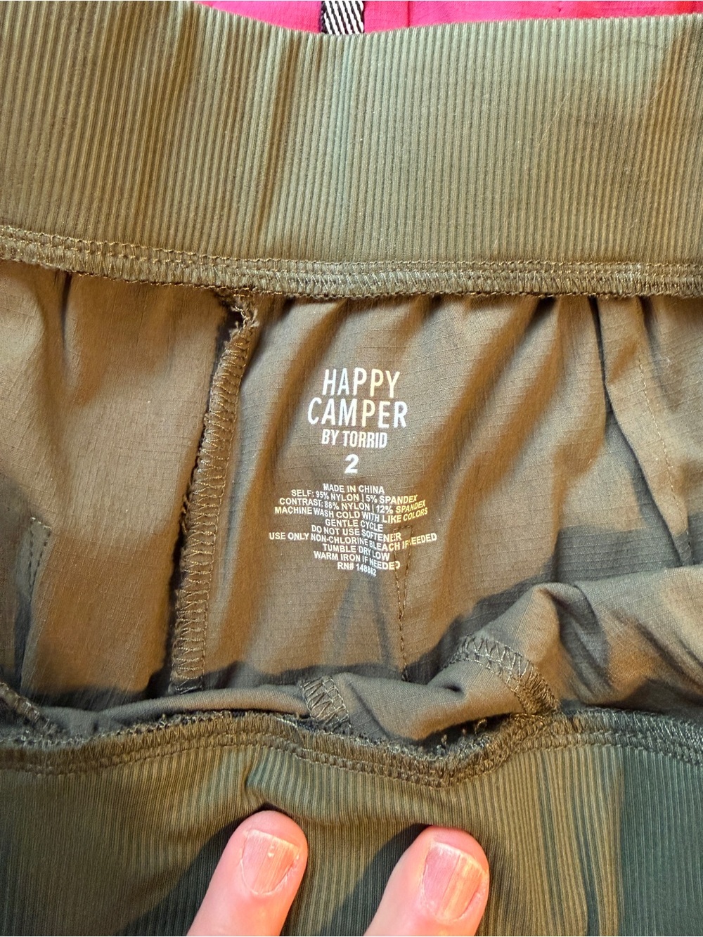 torrid happy camper shorts x 2, Olive and red plum, size 2 - Picture 2 of 7